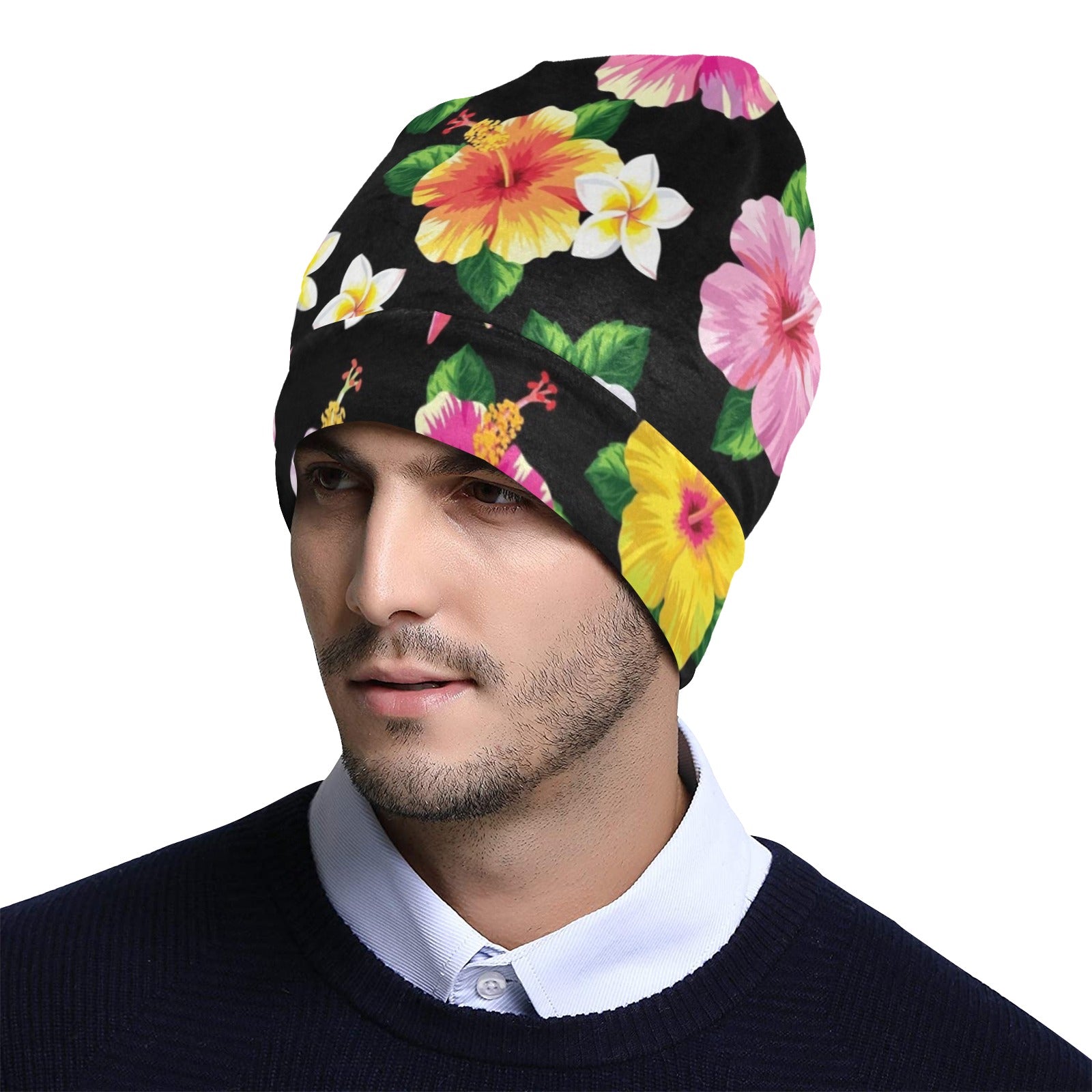 Hibiscus Pattern Print Design HB025 Unisex Beanie