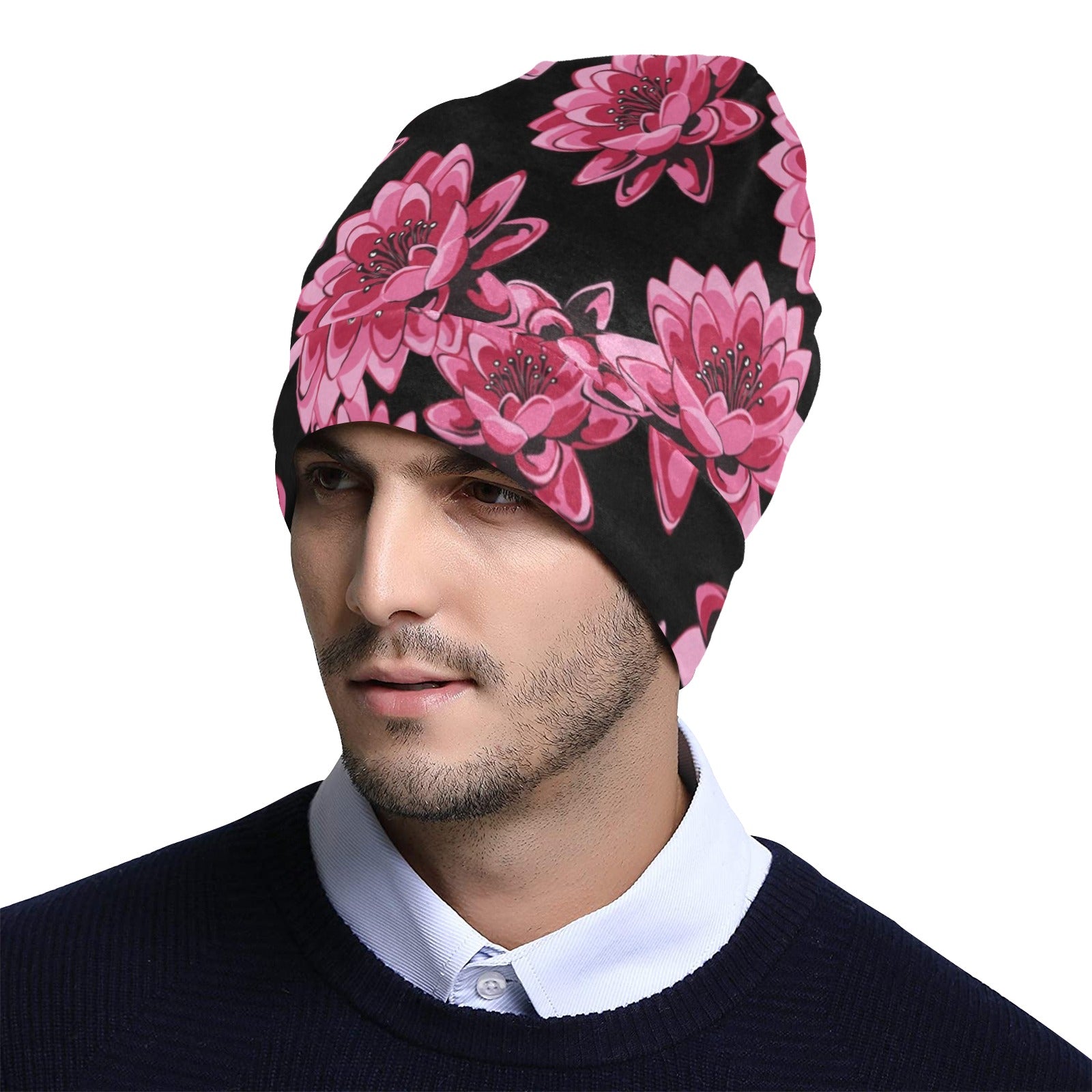 Lotus Pattern Print Design 03 Unisex Beanie