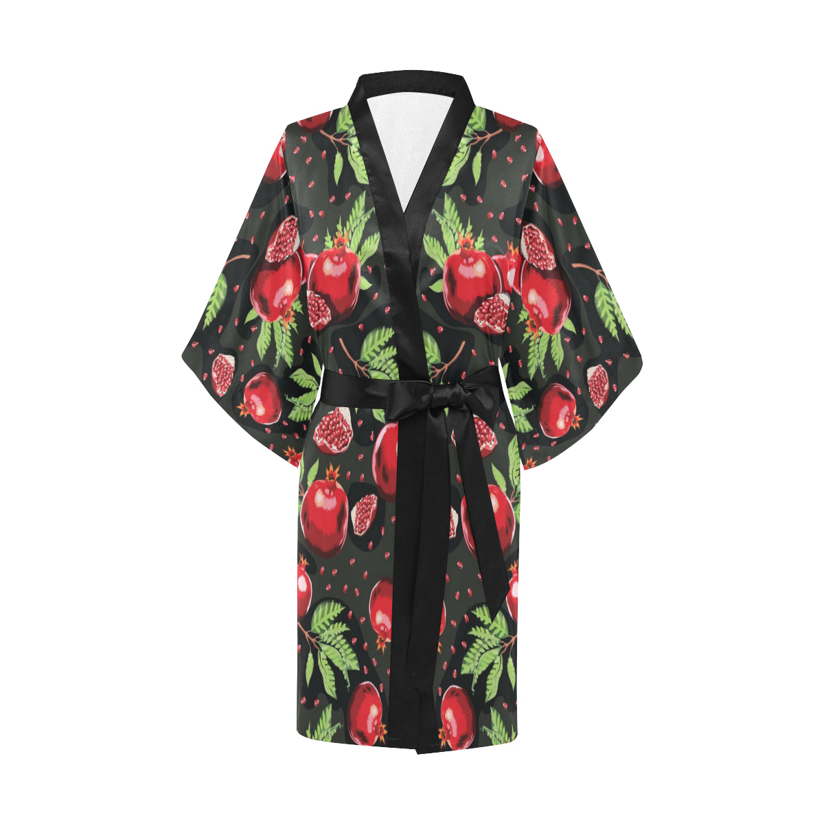 Pomegranate Pattern Print Design PG06 Women's Short Kimono