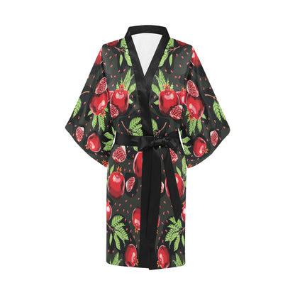 Pomegranate Pattern Print Design PG06 Women's Short Kimono