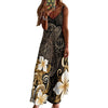 Polynesian Plumeria Sea Turtle Long Maxi Dress