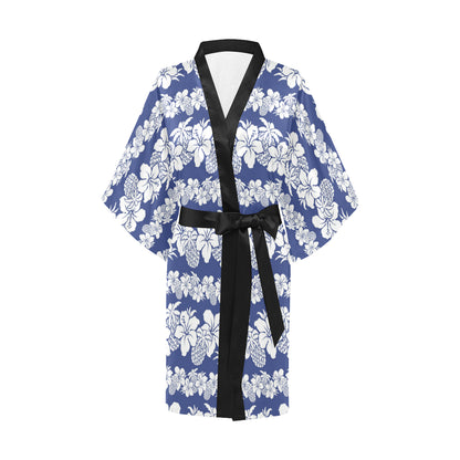 Hawaiian Themed Pattern Print Design H07 Women's Short Kimono