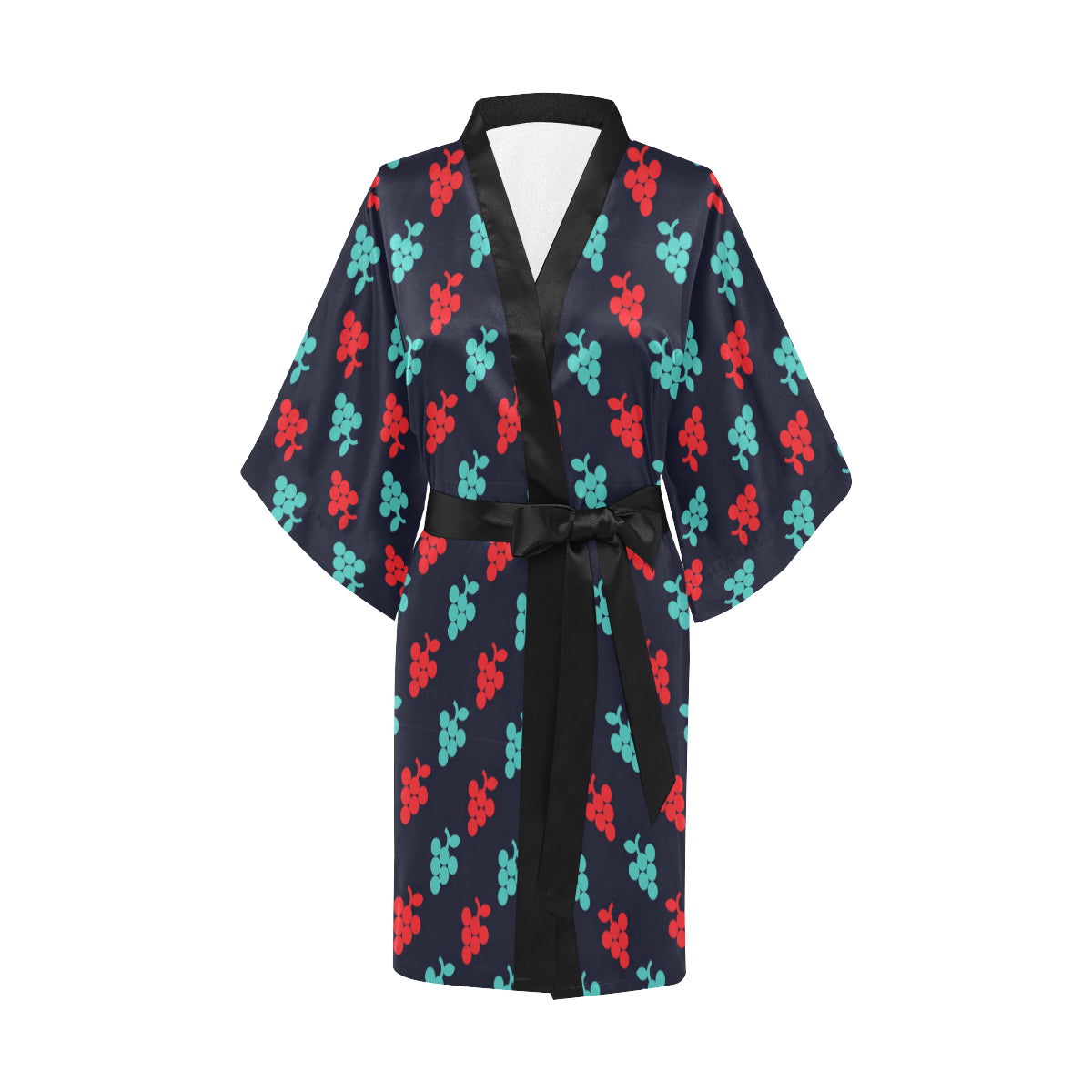 Grape Pattern Print Design GP07 Women's Short Kimono