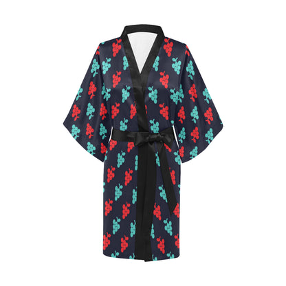 Grape Pattern Print Design GP07 Women's Short Kimono