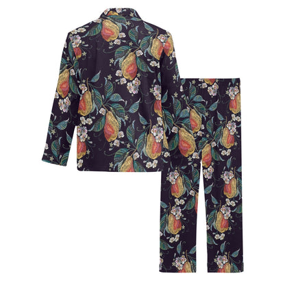 Pear Pattern Print Design PE02 Men's Long Sleeve Pajama Set