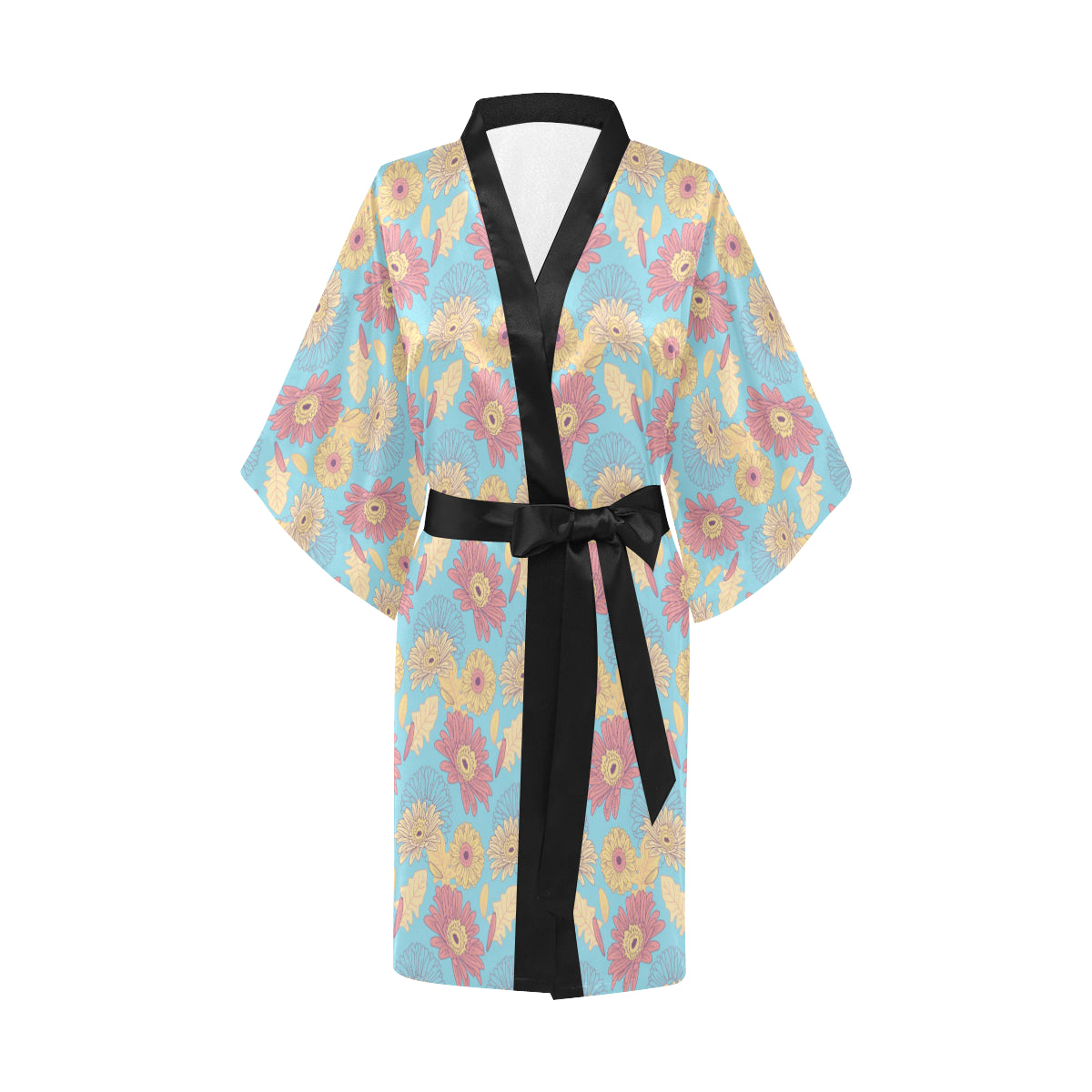 Gerberas Pattern Print Design GB04 Women's Short Kimono