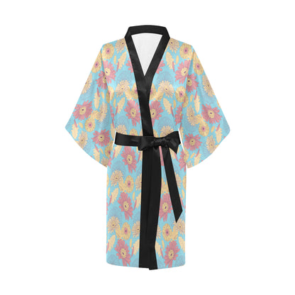 Gerberas Pattern Print Design GB04 Women's Short Kimono