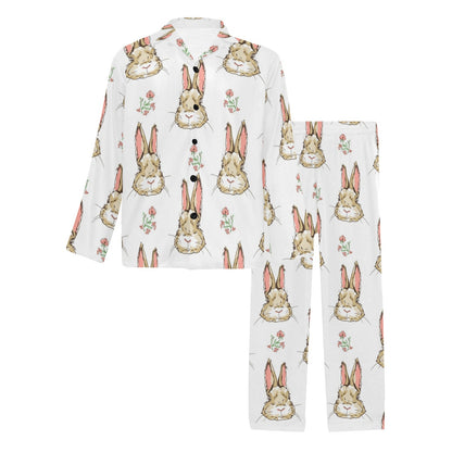 Rabbit Pattern Print Design RB09 Men's Long Sleeve Pajama Set