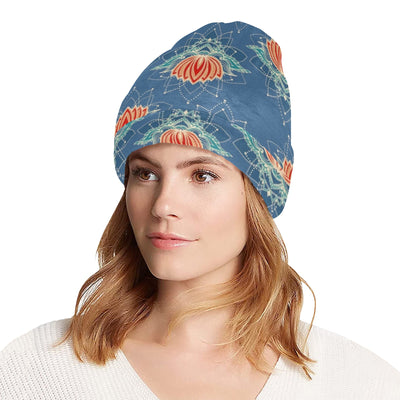 lotus Boho Pattern Print Design LO07 Unisex Beanie