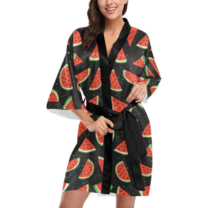 Watermelon Pattern Print Design WM09 Women's Short Kimono