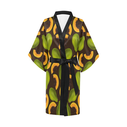 Papaya Pattern Print Design PP04 Women's Short Kimono