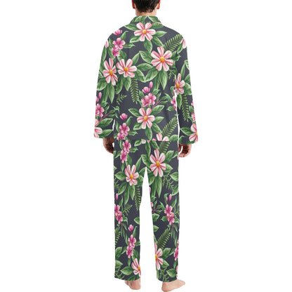 Summer Floral Pattern Print Design SF010 Men's Long Sleeve Pajama Set