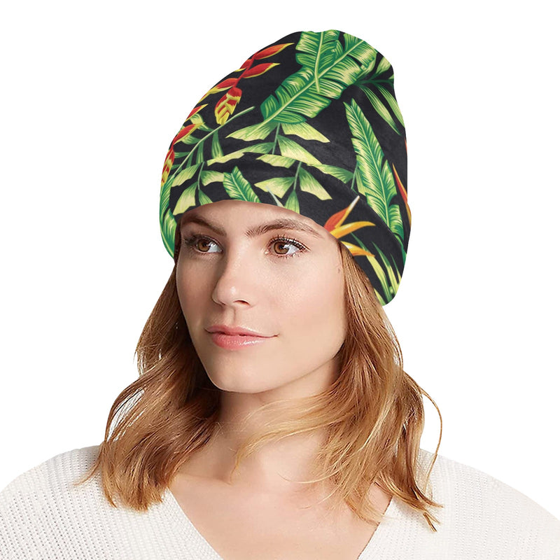 Hawaiian Flower Tropical Palm Leaves Unisex Beanie