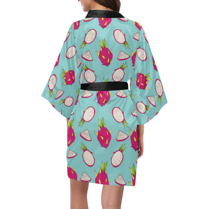 Dragonfruit Pattern Print Design DF01 Women's Short Kimono