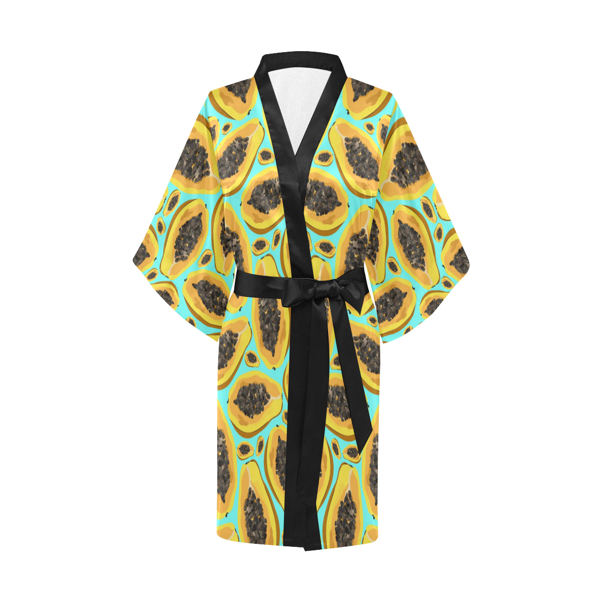 Papaya Pattern Print Design PP03 Women's Short Kimono