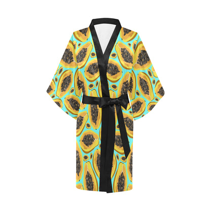 Papaya Pattern Print Design PP03 Women's Short Kimono