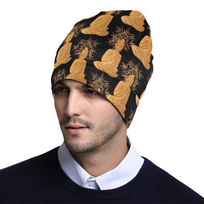 Buddha Pattern Print Design 01 Unisex Beanie