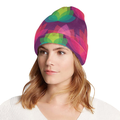 Lotus Pattern Print Design 02 Unisex Beanie