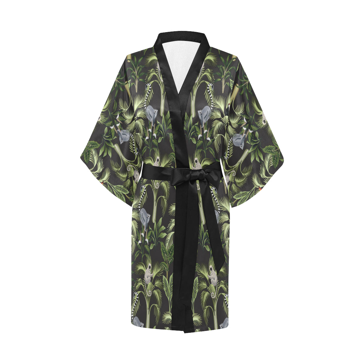 Rainforest Pattern Print Design RF05 Women's Short Kimono