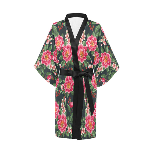 Summer Floral Pattern Print Design SF06 Women's Short Kimono
