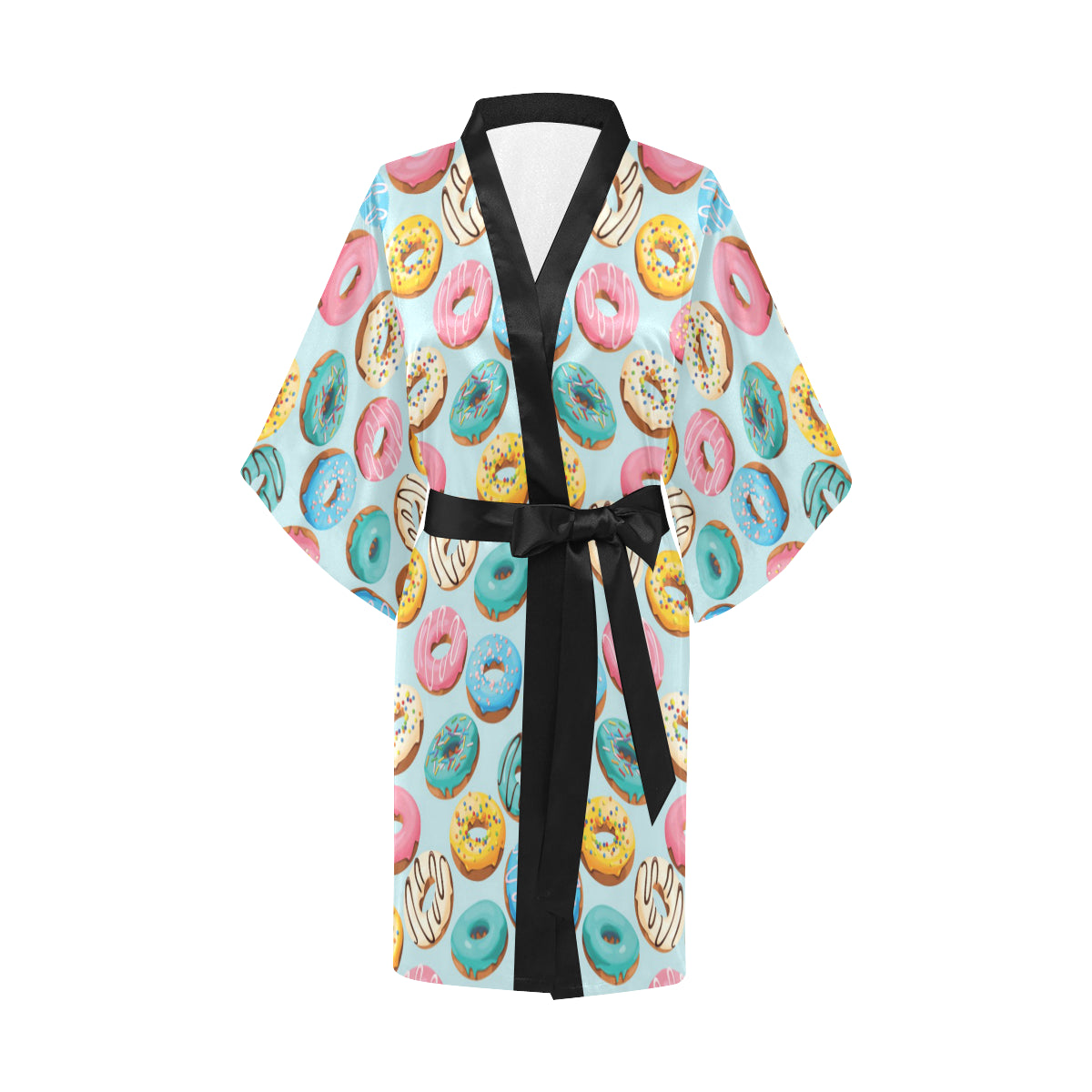 Donut Pattern Print Design DN05 Women's Short Kimono