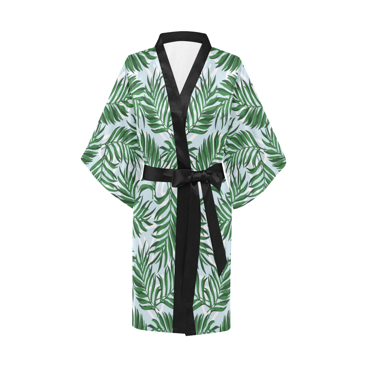 Palm Leaves Pattern Print Design PL06 Women's Short Kimono