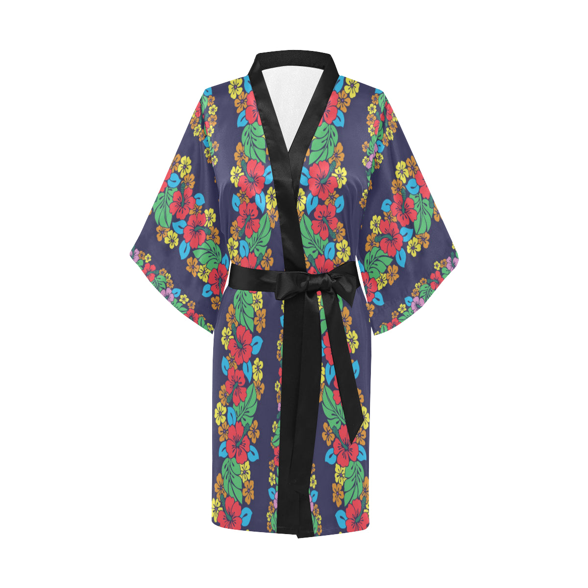 Hawaiian Themed Pattern Print Design H03 Women's Short Kimono