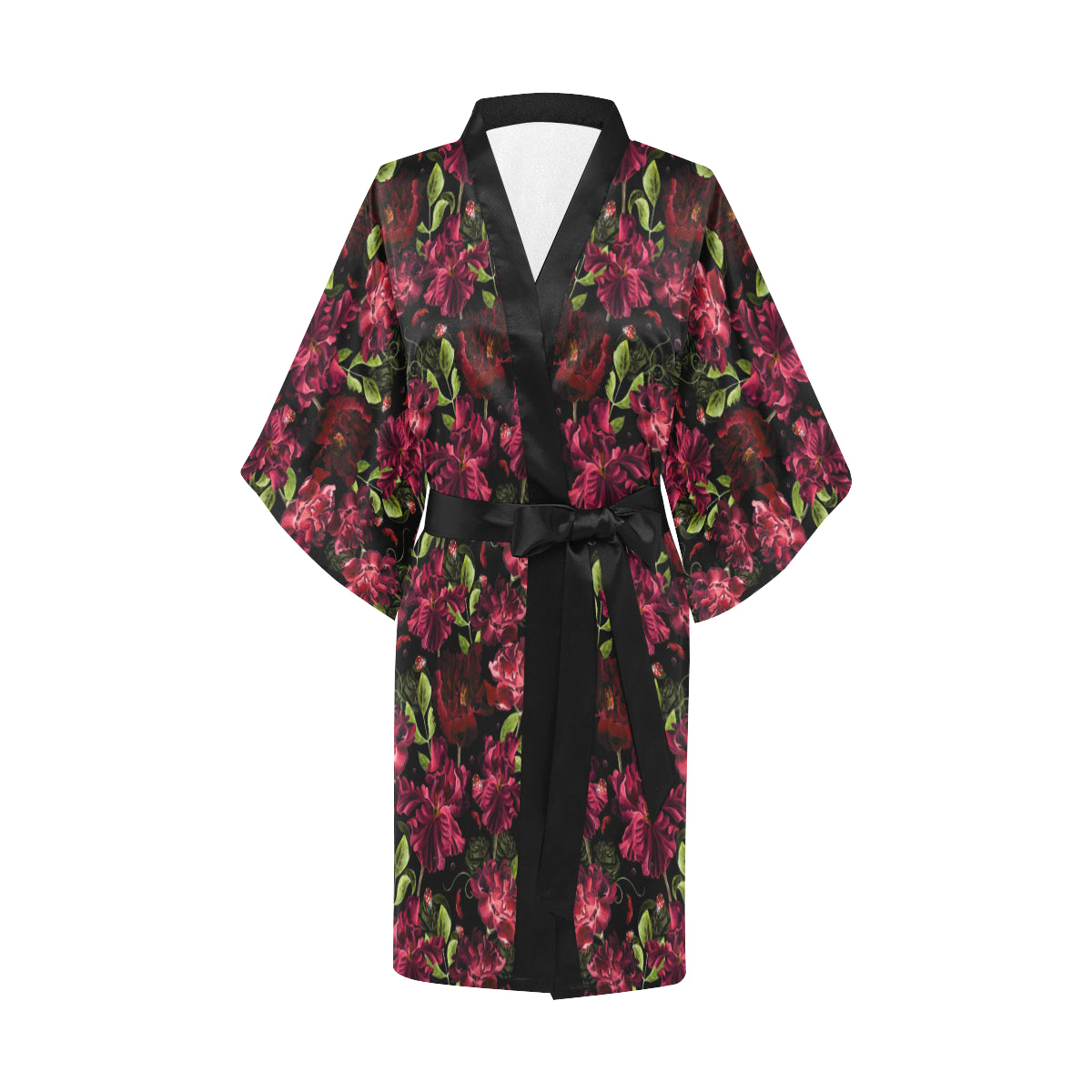 Iris Pattern Print Design IR03 Women's Short Kimono