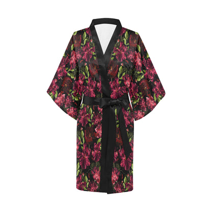 Iris Pattern Print Design IR03 Women's Short Kimono