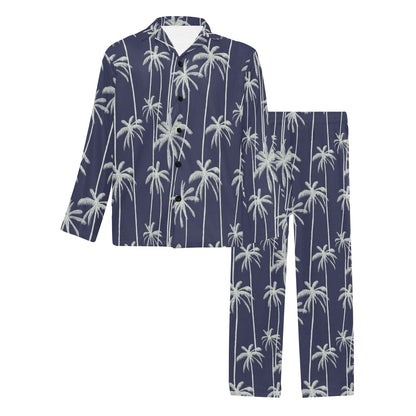 Palm Tree Pattern Print Design PT06 Men's Long Sleeve Pajama Set