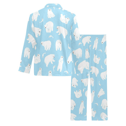 Polar Bear Pattern Print Design PB01 Men's Long Sleeve Pajama Set