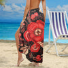 Hibiscus Hawaiian Design Print Pattern Long Beach Sarong Wrap Skirt