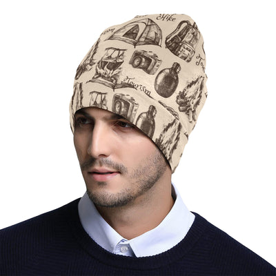 Camping Pattern Print Design 01 Unisex Beanie