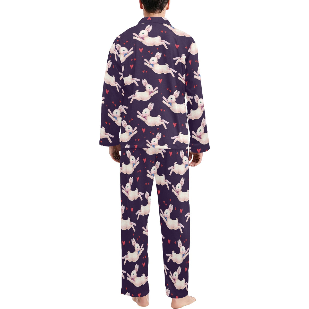 Rabbit Pattern Print Design RB016 Men's Long Sleeve Pajama Set