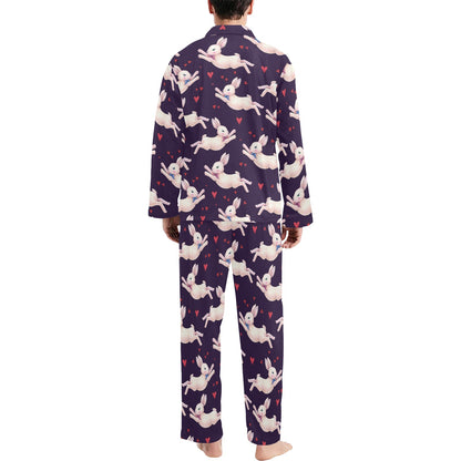 Rabbit Pattern Print Design RB016 Men's Long Sleeve Pajama Set