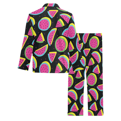 Watermelon Pattern Print Design WM07 Men's Long Sleeve Pajama Set
