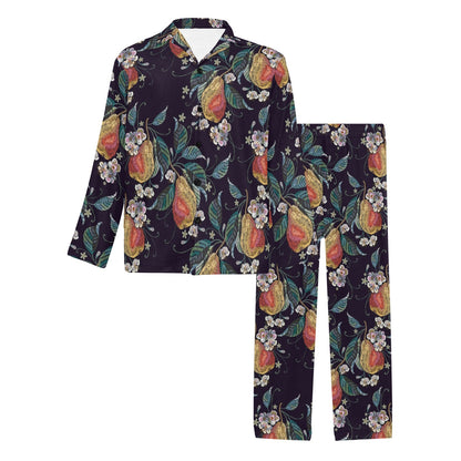 Pear Pattern Print Design PE02 Men's Long Sleeve Pajama Set