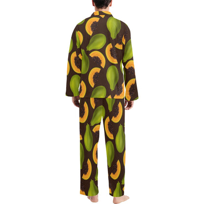 Papaya Pattern Print Design PP04 Men's Long Sleeve Pajama Set