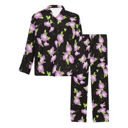 Morning Glory Pattern Print Design MG02 Men's Long Sleeve Pajama Set