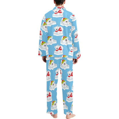 Polar Bear Pattern Print Design PB06 Men's Long Sleeve Pajama Set