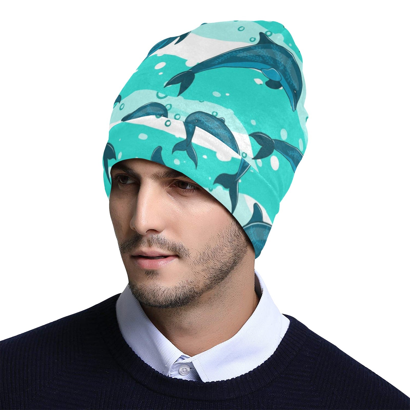 Dolphin Design Print Pattern Unisex Beanie