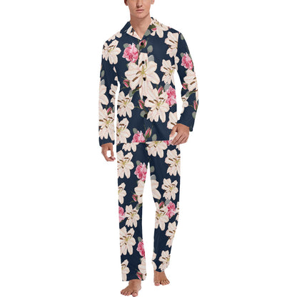 Lily Pattern Print Design LY04 Men's Long Sleeve Pajama Set