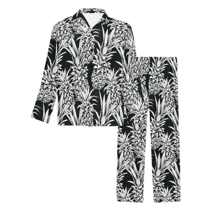 Pineapple Pattern Print Design PP08 Men's Long Sleeve Pajama Set