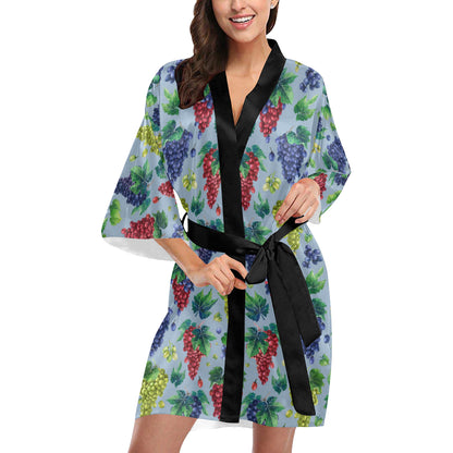 Grape Pattern Print Design GP06 Women's Short Kimono