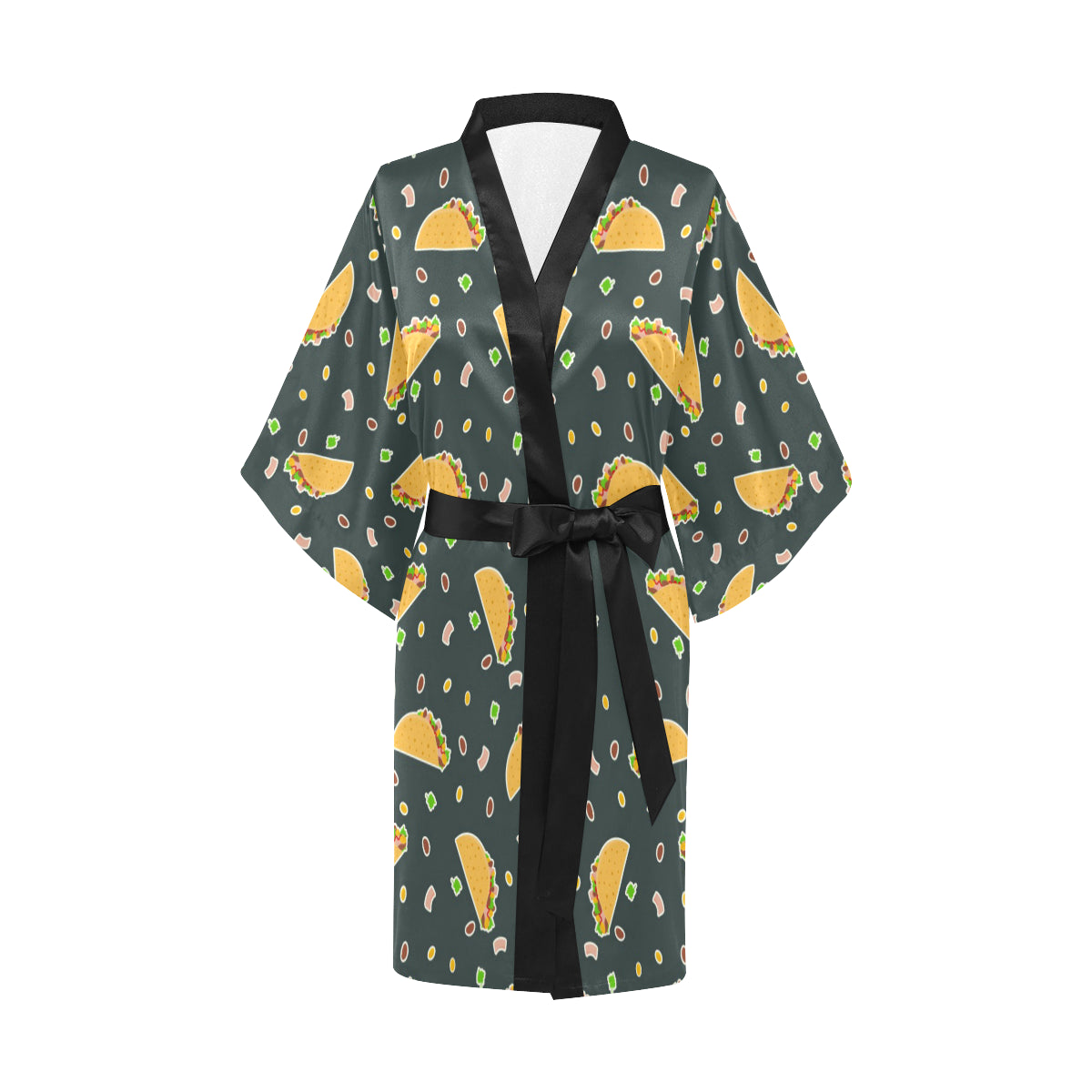Taco Pattern Print Design TC02 Women's Short Kimono