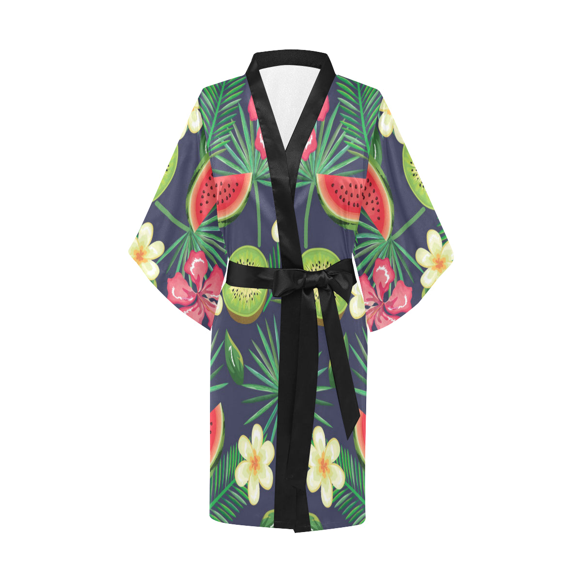 Tropical Fruits Pattern Print Design TF05 Women's Short Kimono