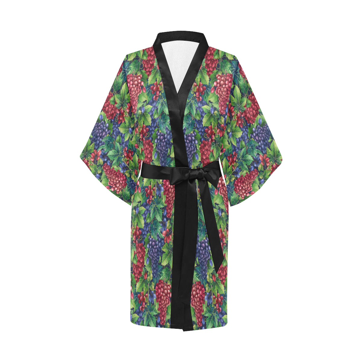 Grape Pattern Print Design GP02 Women's Short Kimono
