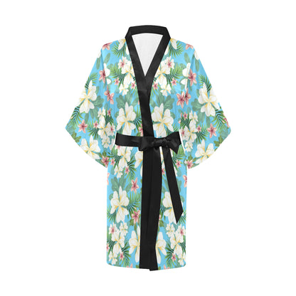 Plumeria Pattern Print Design PM028 Women's Short Kimono