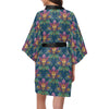 lotus Boho Pattern Print Design LO04 Women's Short Kimono