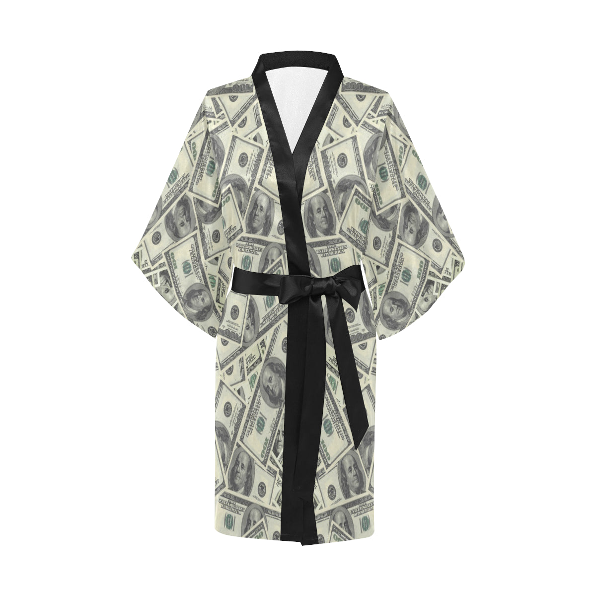 Dollar Pattern Print Design DO02 Women's Short Kimono